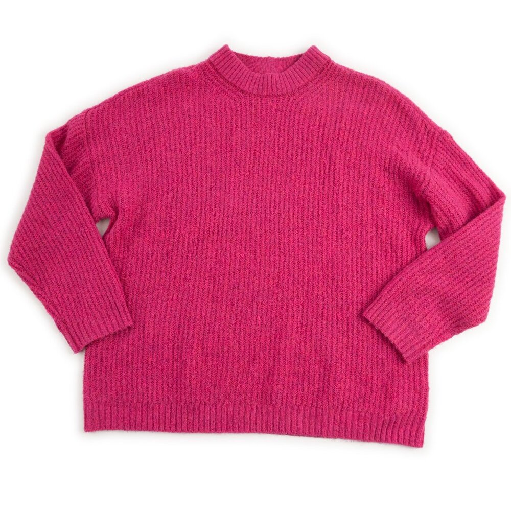 AMERICAN EAGLE hot pink Oversized crewneck stretch sweater size S